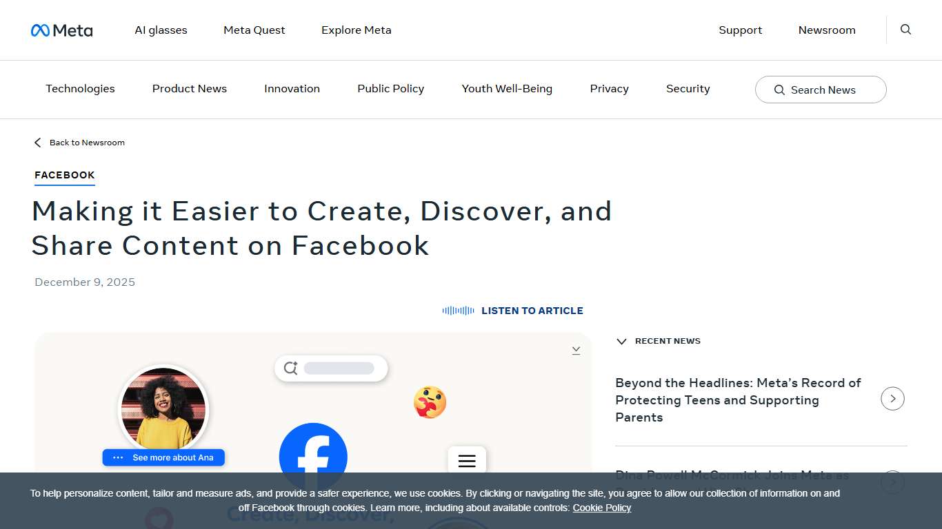Making it Easier to Create, Discover, and Share Content on Facebook